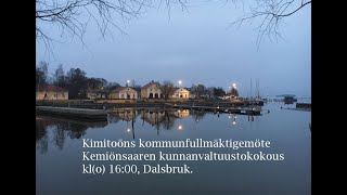 Kimitoöns fullmäktigemöte - Kemiönsaaren valtuustokokous 11122018