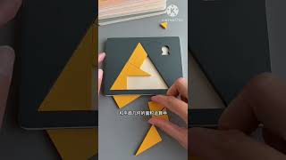 Triangle shape puzzle | #shorts  ~ mini wood toy-woodworking art skills #puzzlesolving