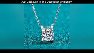 Top ANZIW 925 Sterling Silver Round Cut Moissanite Diamond Classic Pendant Necklace For Women Weddi