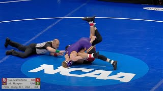 174lbs Lance Runyon (UNI) fall Anthony Mantanona (Oklahoma)