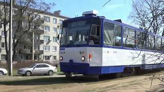 TATRA T6 B5 tram with route №2 near Zasulauks 09.04.2023