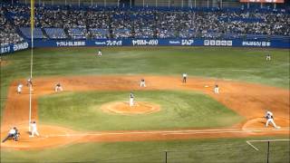 ヤクルト　石川　セーフティースクイズ　2012.7.4