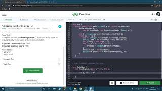 Missing Value | Programming Practice with Me| Data structures | GeekForGeeks