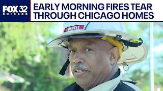 Chicago-area firefighter speaks on blaze that tore through abandoned homes