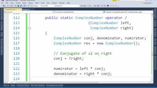Operator Overloading - ComplexNumber Class (C# code)