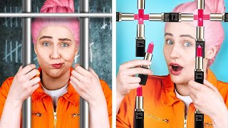 Weird Ways to SNEAK MAKEUP INTO JAIL | 11 Funny Ideas to SNEAK ANYTHING ANYWHERE by Crafty Panda