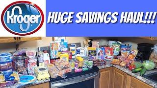 $186 Huge Kroger Grocery Haul - I Saved $65 Using Kroger Digital Coupons and Sales