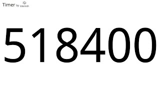 518400 Second Countdown Timer