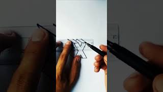 How to draw #3dletter X #shortvideo