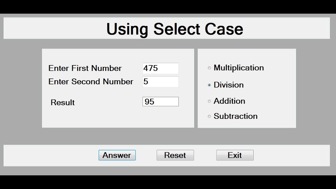 How To Create Select Case Program In Visual Basic Net Youtube