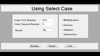 How to Create Select Case Program in Visual Basic.Net