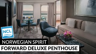 NCL Spirit | Forward-Facing Deluxe Penthouse with Large Balcony Full Tour \u0026 Review 4K | Category SC