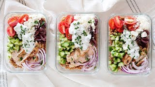 Mediterranean Chicken Farro Bowls | Healthy Meal Prep Idea