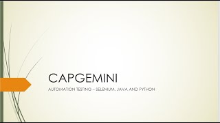 Capgemini Automation Testing Interview Questions ]Selenium, Python, Java]