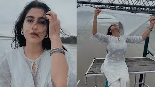 Check Out Sara Ali Khan New Video On A Ferry Looks Beautiful In White