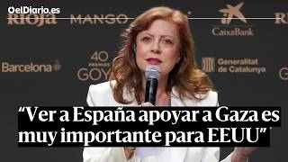 Susan Sarandon: “Ver a Pedro Sánchez o Bardem hablar de Gaza es muy importante cuando eres de EEUU”