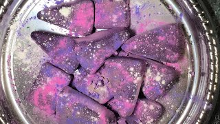 Galaxy Cornstarch Crunchies 😋💜💙🤍🌌 | Slight Squeaks #asmrgymchalk #asmrsounds #satisfying