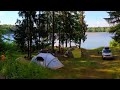 Four days of fishing. Catching catfish on a kwok. We live in a forest camp. Bushcraft ENG Subtitles