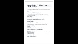 RBS EXAM WITH 100% CORRECT ANSWERS 2023