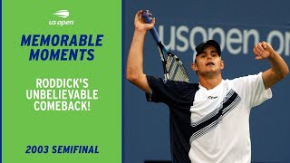 Andy Roddick's HUGE Comeback After Saving Match Point | vs. Nalbandian | 2003 US Open Semifinal