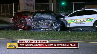 Hernando deputy among five injured in wrong-way crash in Spring Hill