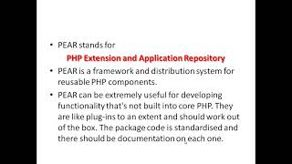 Important PHP Interview Question - What is Pear?