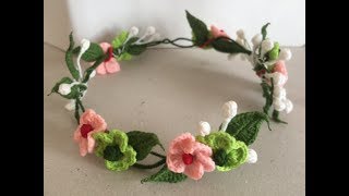 Crown flower crochet  มงกุฎดอกไม้1