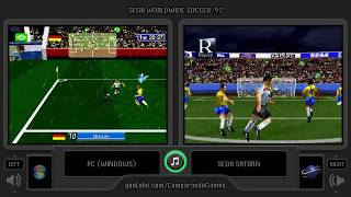 Sega Worldwide Soccer 97 (Pc vs Sega Saturn) Side by Side Comparison | Vc Decide