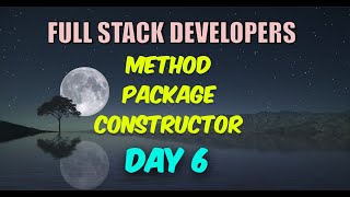 Method Packages Constructor In Java | Day 6 12/09/24