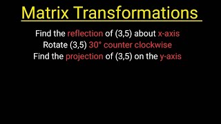 Matrix Transformations | Reflection, Projection, Rotation Operators | Linear Algebra