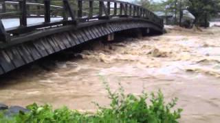 京都 嵐山 桂川 氾濫 嵐山公園 洪水 阪急側入口 2013年 9/16 朝6:00 ②