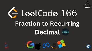LeetCode 166 🔥 Fraction to Recurring Decimal | Daily Challenge | Optimal Java Solution + Dry Run