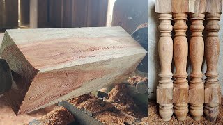 Woodturning - Tea Table-Leg new idea DIY turning with wood lathe #Dman Woodturning