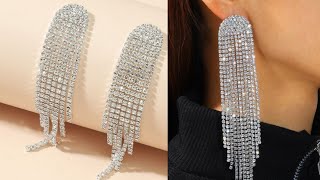 DIY stylish and stunning easy rhinestones earrings making at home| DIY earrings| handmade jewellery