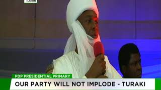 Our party will not implode - Turaki