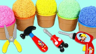 Play Foam Surprise Cups Opening with Disney Mickey Mouse Tools, Paw Patrol Surprise Toys, & More!