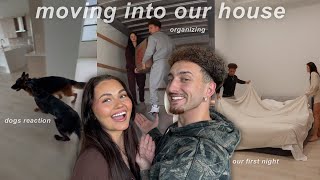 WE MOVED INTO OUR HOUSE... unloading moving truck, dogs reaction, our first night