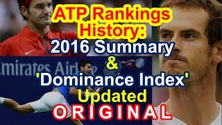 🎾 ATP Rankings History: 2016 Summary & the #DominanceIndex Updated 🎾