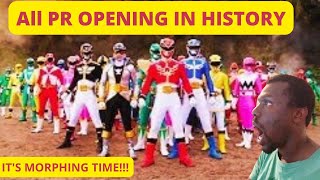 POWER RANGERS GEEK reacting to All the Power Rangers Opening