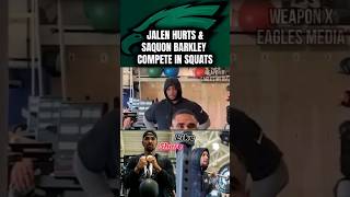 Jalen Hurts & Saquon Barkley Compete in Squats (Philadelphia Eagles OTAs)