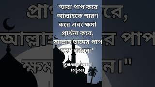 যারা পাপ করে আল্লাহকে স্মরণ করে এবং ক্ষমা প্রার্থনা করে, আল্লাহ তাদের পাপ মাফ করেন।