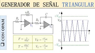 Generador de onda triangular || + Simulación en MULTISIM || Señal triangular