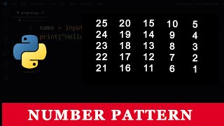 Python Program To Print Number Pattern in Square Shape | 07