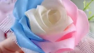 How to make ribbon rose flower easy | DIY Satin Ribbon flowers | Ribbon Hacks