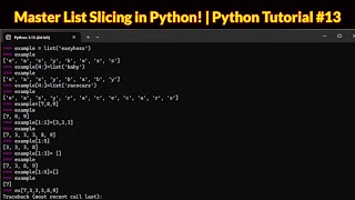 Python Programming Tutorial - 13 - Slicing Lists