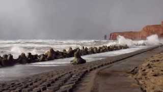 Helgoland im Sturmtief Xaver am 6.12.2013