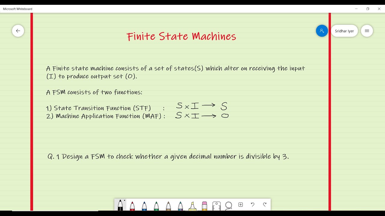 Finite State Machines |Problems|Tutorial Series On Theory Of Computer ...