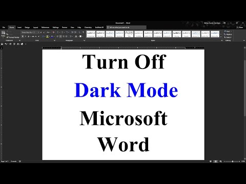 How to turn OFF Dark Mode Microsoft Word