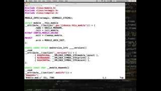 Linux Kernel Development - Demo Screencast: Hello world example kernel module