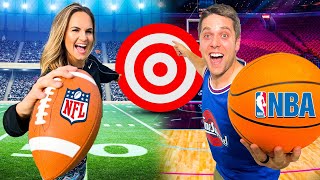 NFL vs NBA Trick Shots! Ft. Jenna Bandy